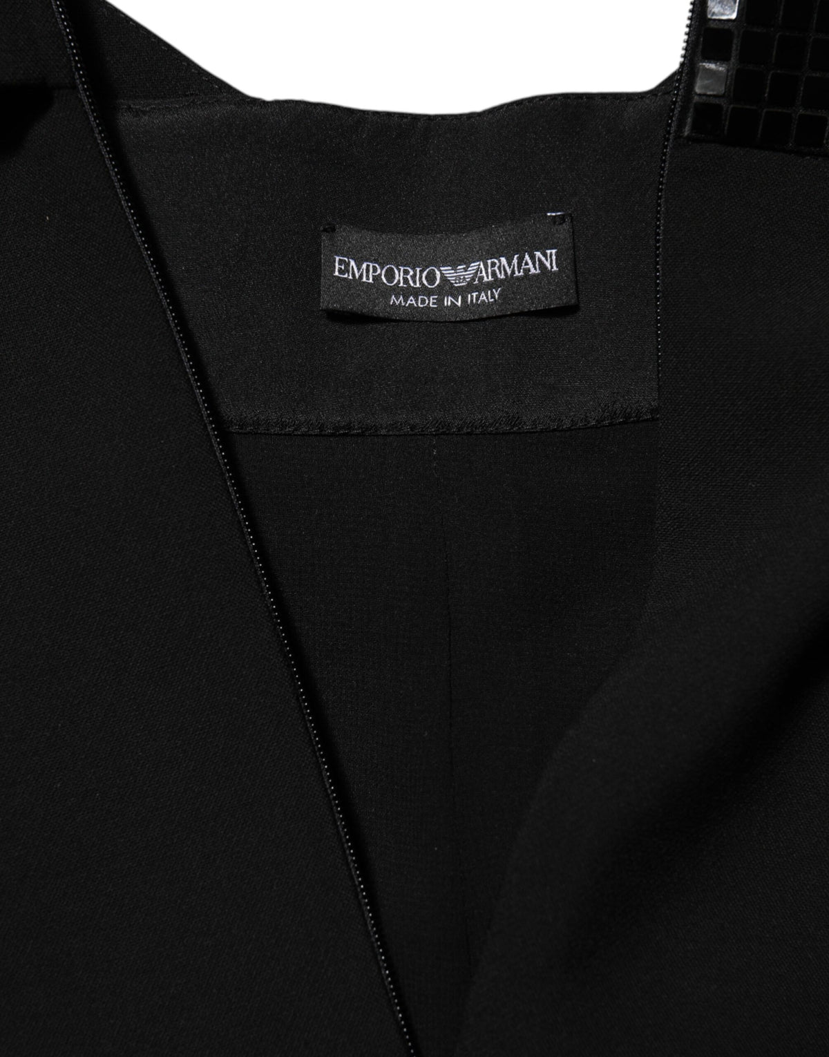 Robe Mini Emporio Armani Noire à Manches Transparentes et Ceinturée