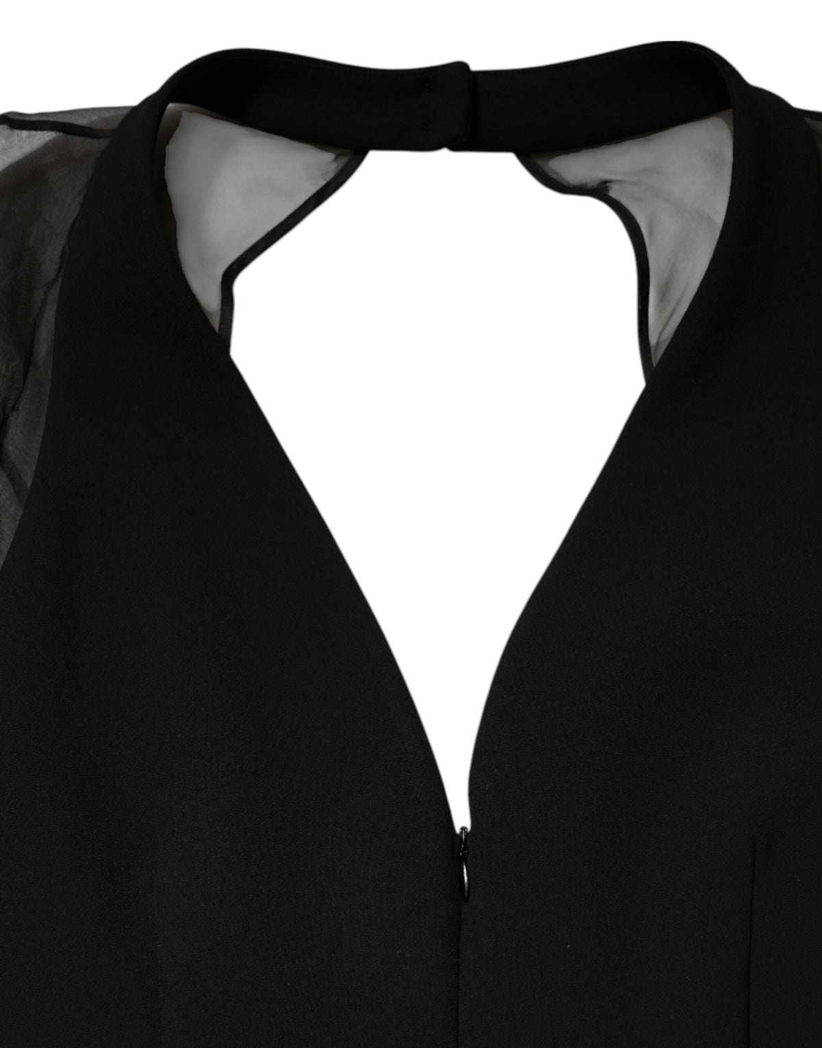Robe Mini Emporio Armani Noire à Manches Transparentes et Ceinturée