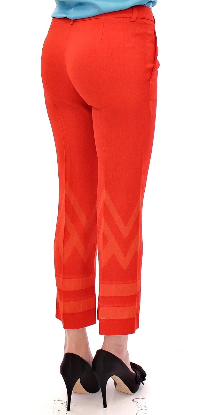 Versace Collection Red Cropped Pants - Stylish 3/4 Length Trousers