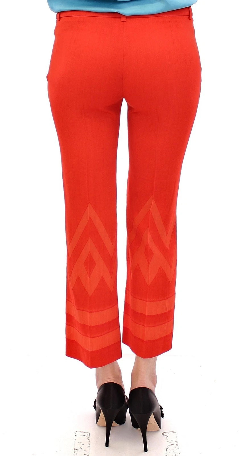 Versace Collection Red Cropped Pants - Stylish 3/4 Length Trousers