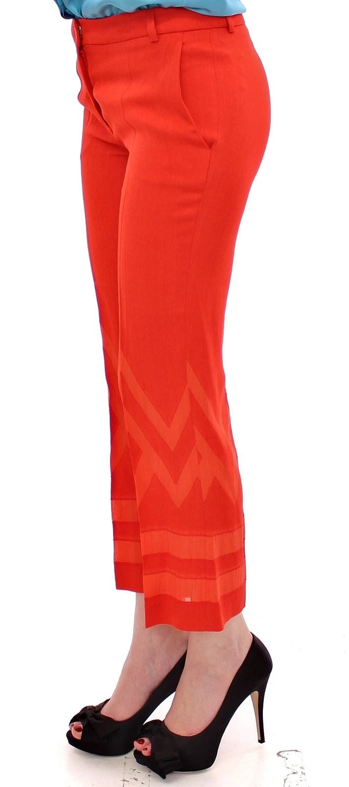 Versace Collection Red Cropped Pants - Stylish 3/4 Length Trousers