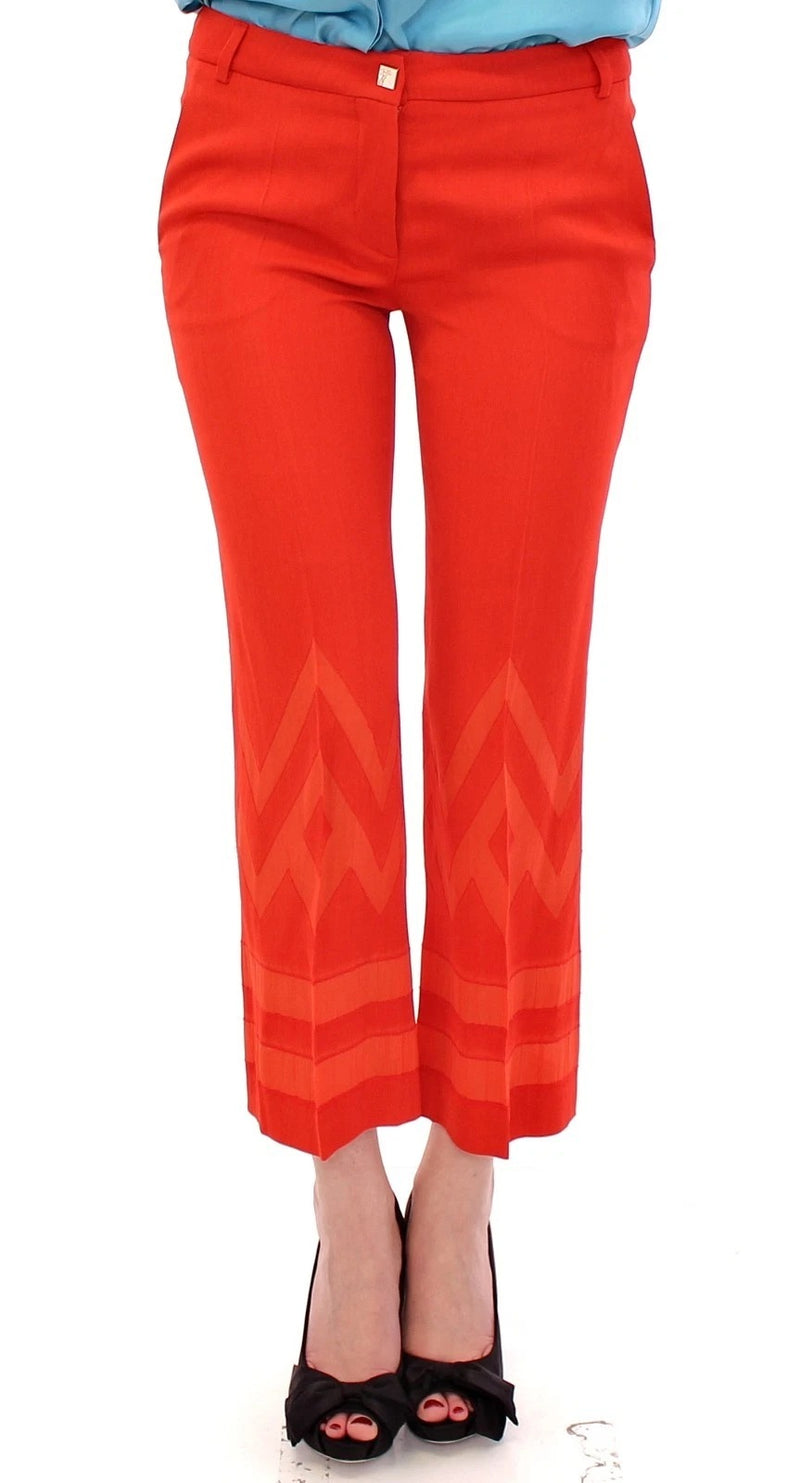 Versace Collection Red Cropped Pants - Stylish 3/4 Length Trousers