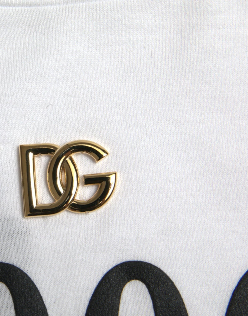 Dolce & Gabbana White Cotton 2000 Fashion Print Logo T-shirt