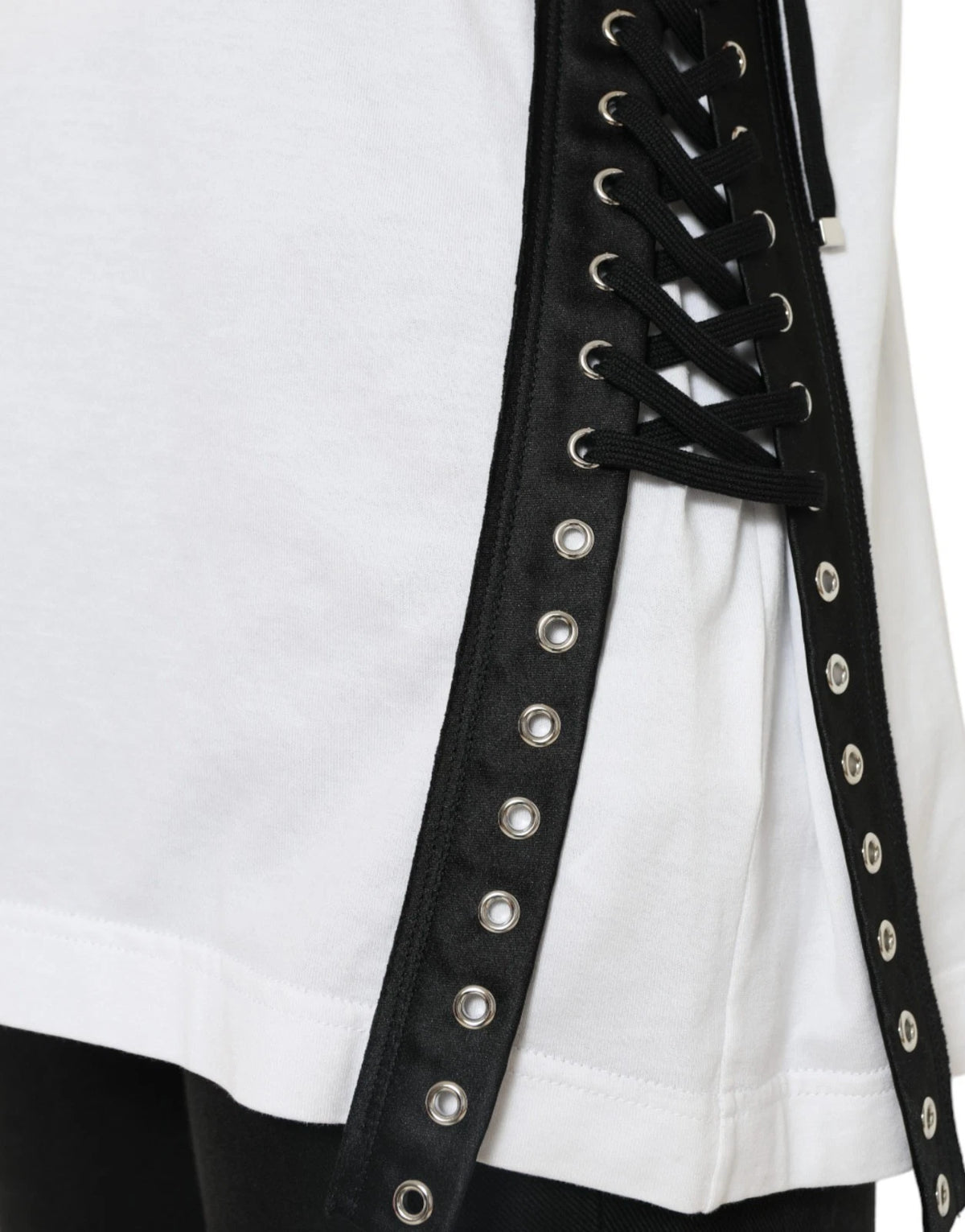 Dolce & Gabbana White Cotton 2000 Fashion Print Logo T-shirt