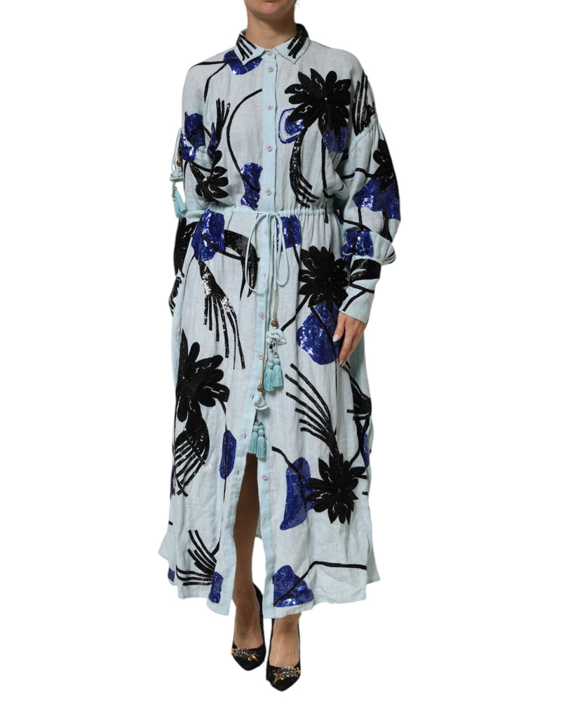 Robe Maxi à Manches Longues en Soie Christian Pellizzari