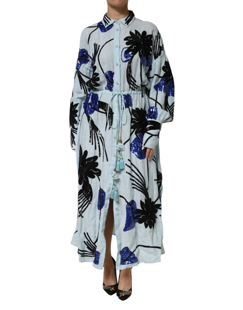 Robe Maxi à Manches Longues en Soie Christian Pellizzari