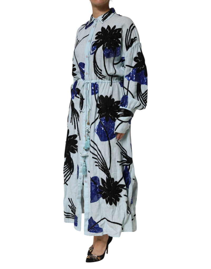 Robe Maxi à Manches Longues en Soie Christian Pellizzari