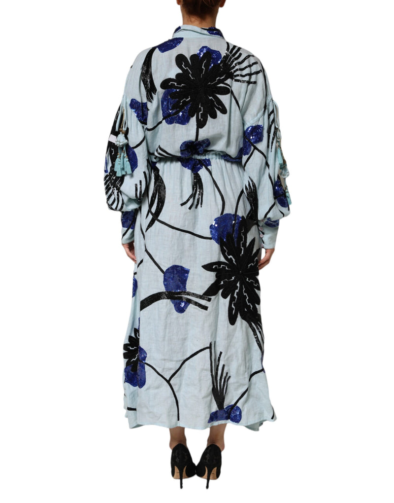 Robe Maxi à Manches Longues en Soie Christian Pellizzari