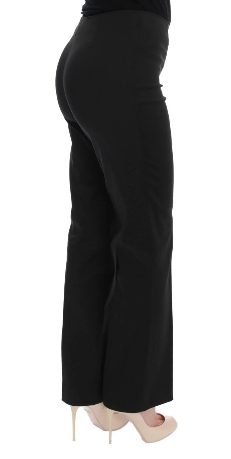 BENCIVENGA Black Stretch Straight Fit Dress Trousers