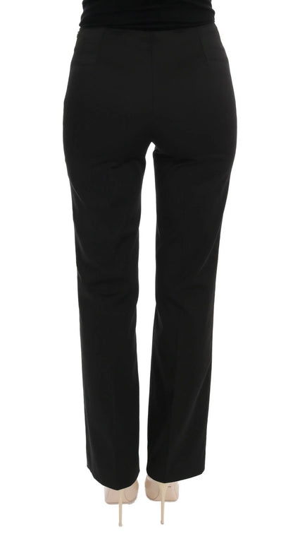 BENCIVENGA Pantalon tailleur noir extensible à coupe droite