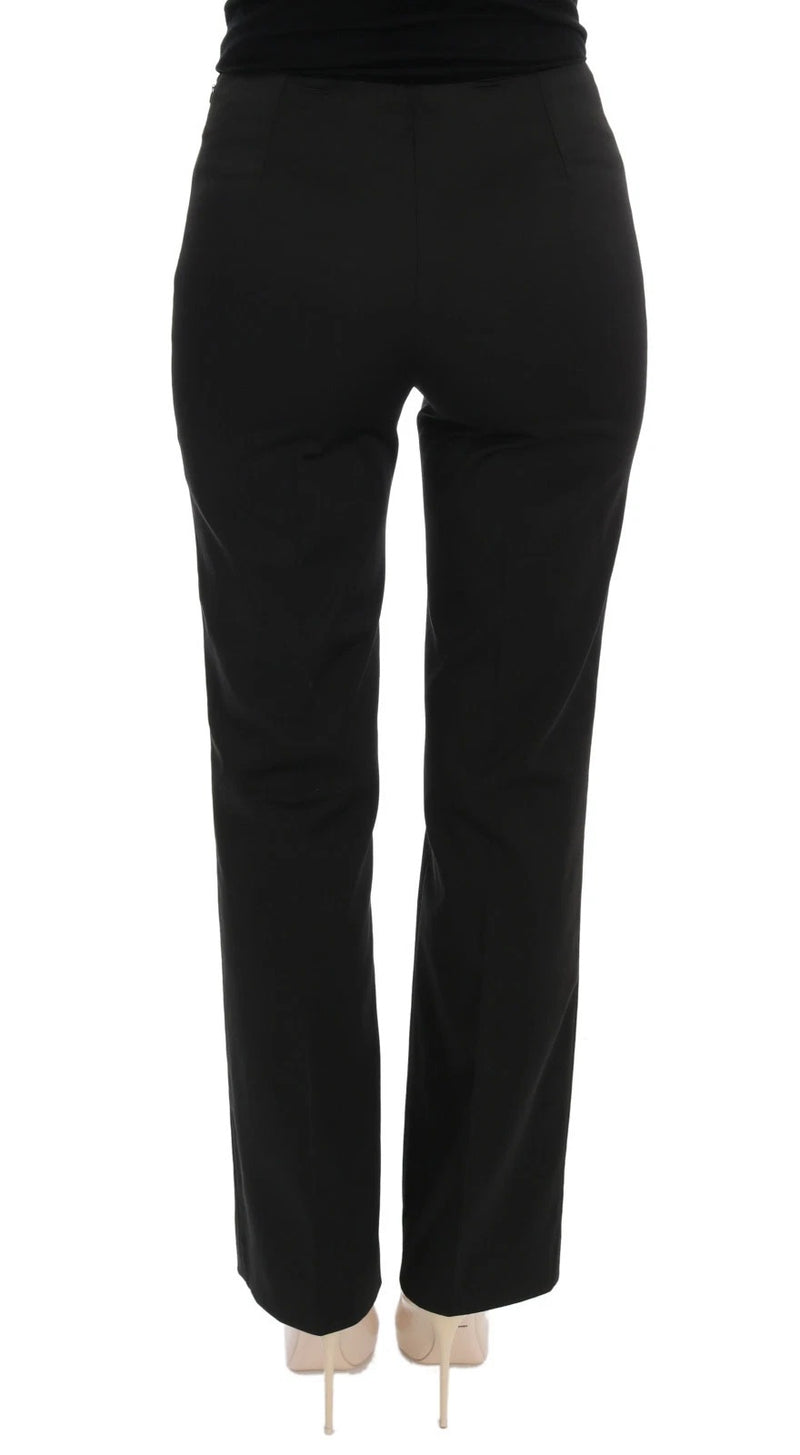 BENCIVENGA Black Stretch Straight Fit Dress Trousers