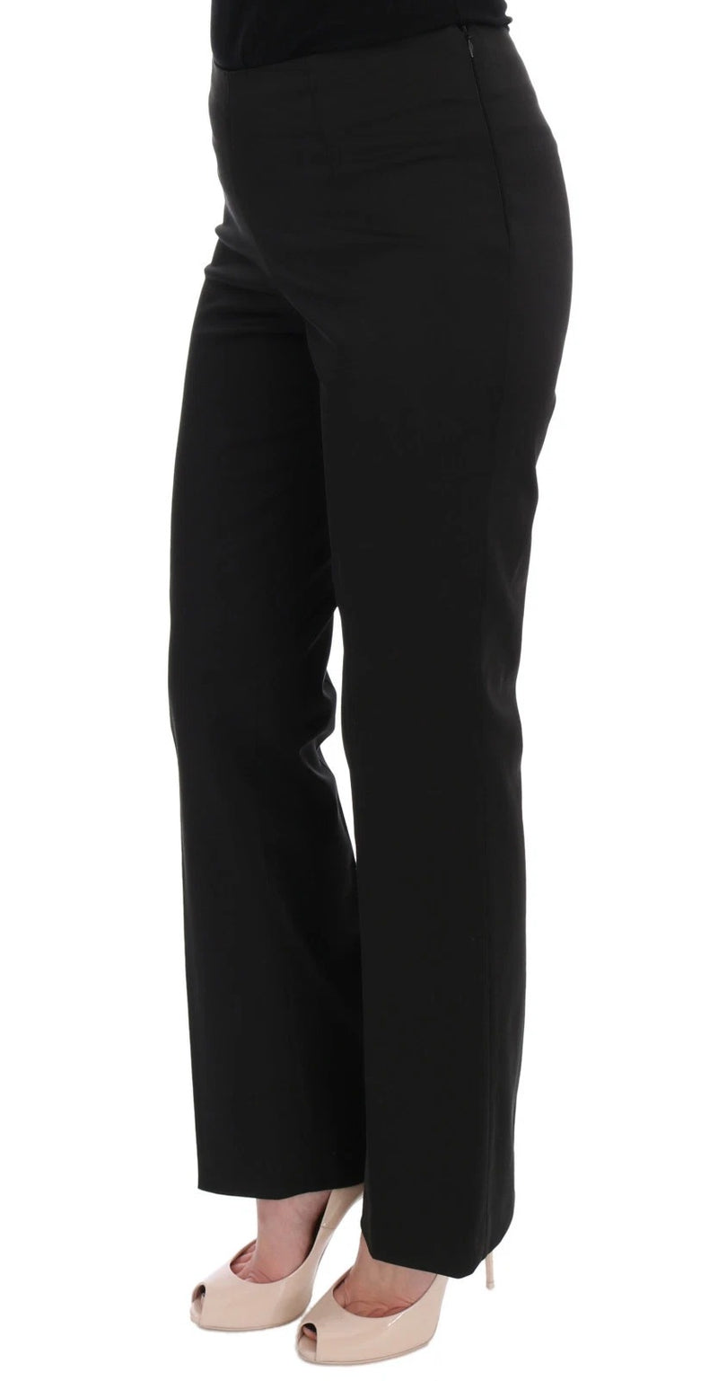 BENCIVENGA Black Stretch Straight Fit Dress Trousers