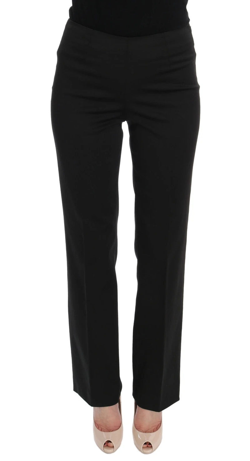 BENCIVENGA Black Stretch Straight Fit Dress Trousers