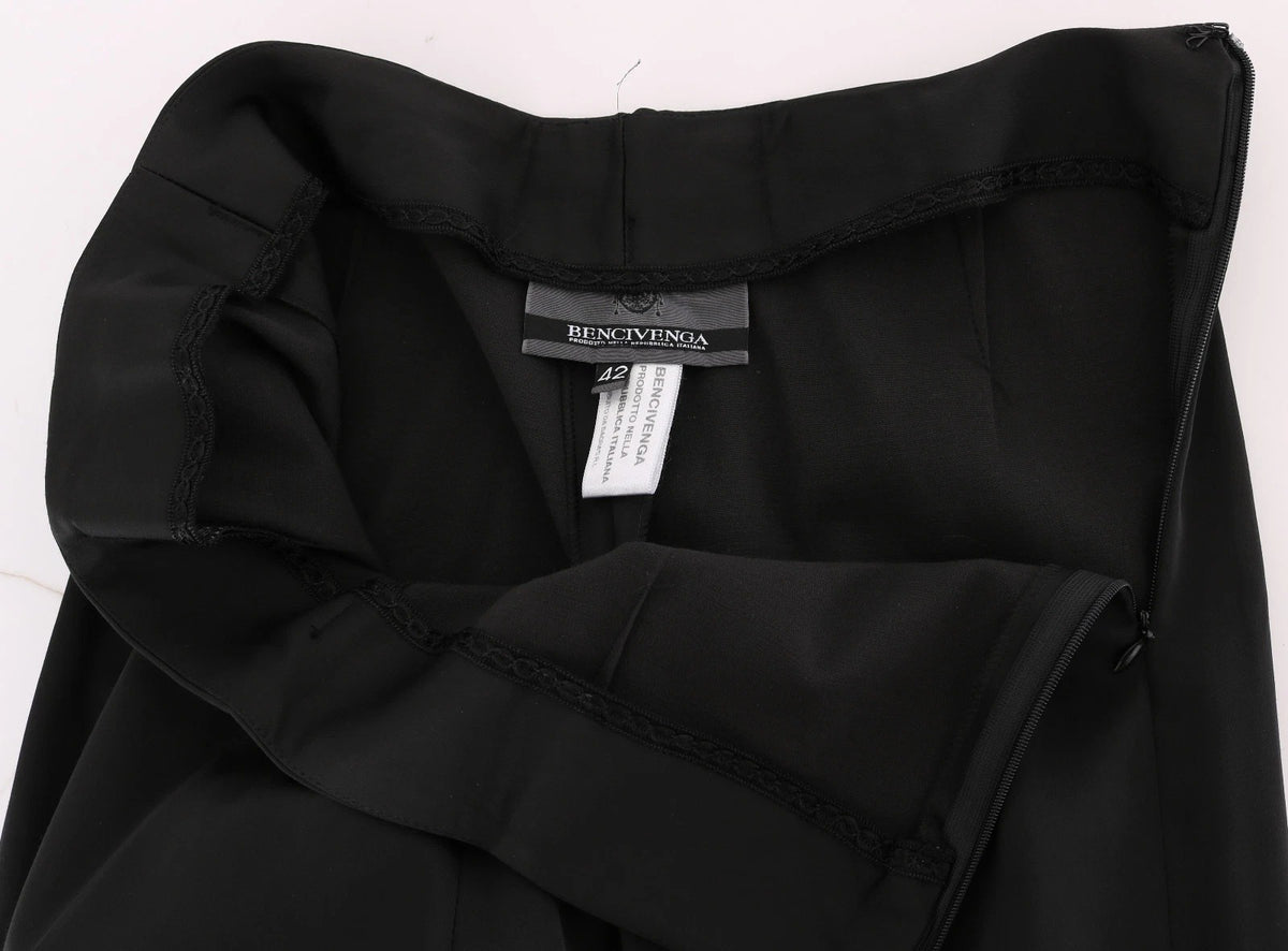 BENCIVENGA Pantalons de Costume Droits Noirs Élastiques
