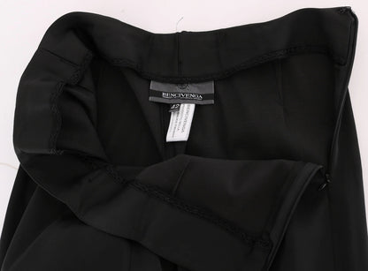 BENCIVENGA Pantalon tailleur noir extensible à coupe droite