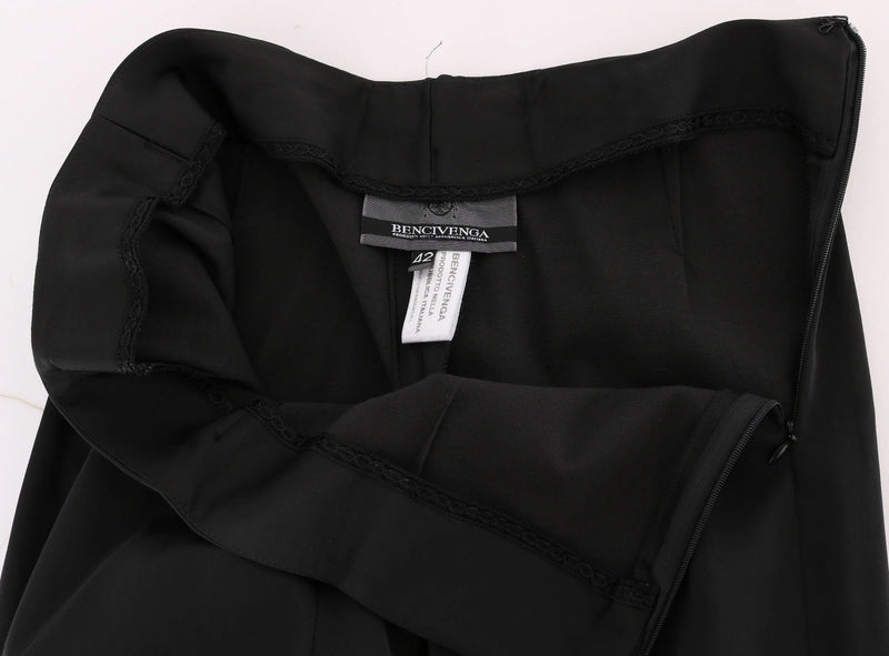 BENCIVENGA Black Stretch Straight Fit Dress Trousers
