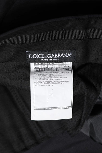 Dolce & Gabbana Black Wool Formal Dress Men Trousers Pants