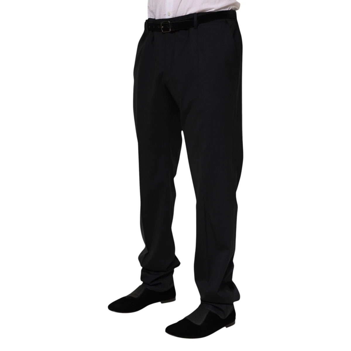 Pantalon habillé noir en laine pour homme Dolce &amp; Gabbana