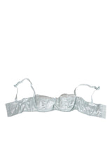 Dolce & Gabbana Light Blue Silk Semi-Padded Balconette Bra