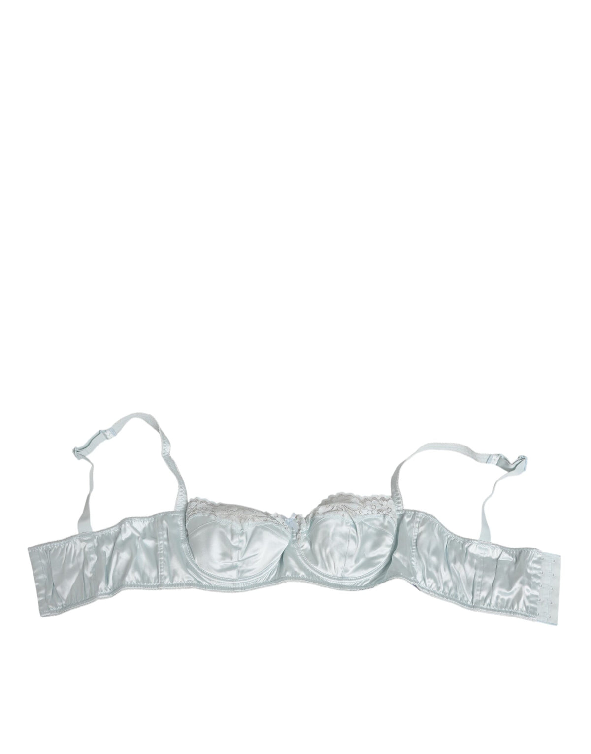 Dolce & Gabbana Light Blue Silk Semi-Padded Balconette Bra