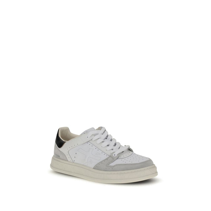 Premiata Quinn White Calf Leather Low Top Sneakers