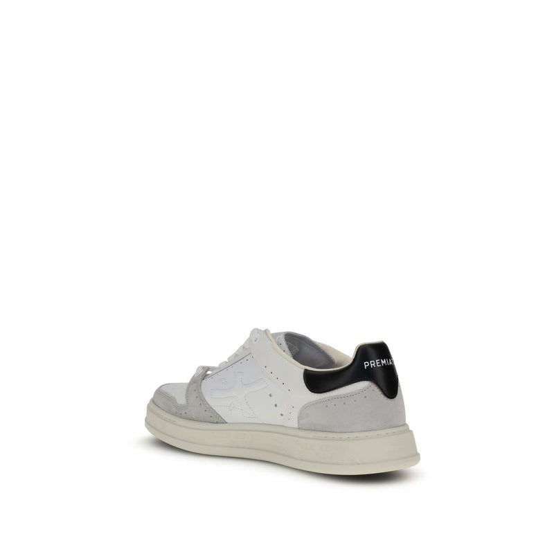 Premiata Quinn White Calf Leather Low Top Sneakers
