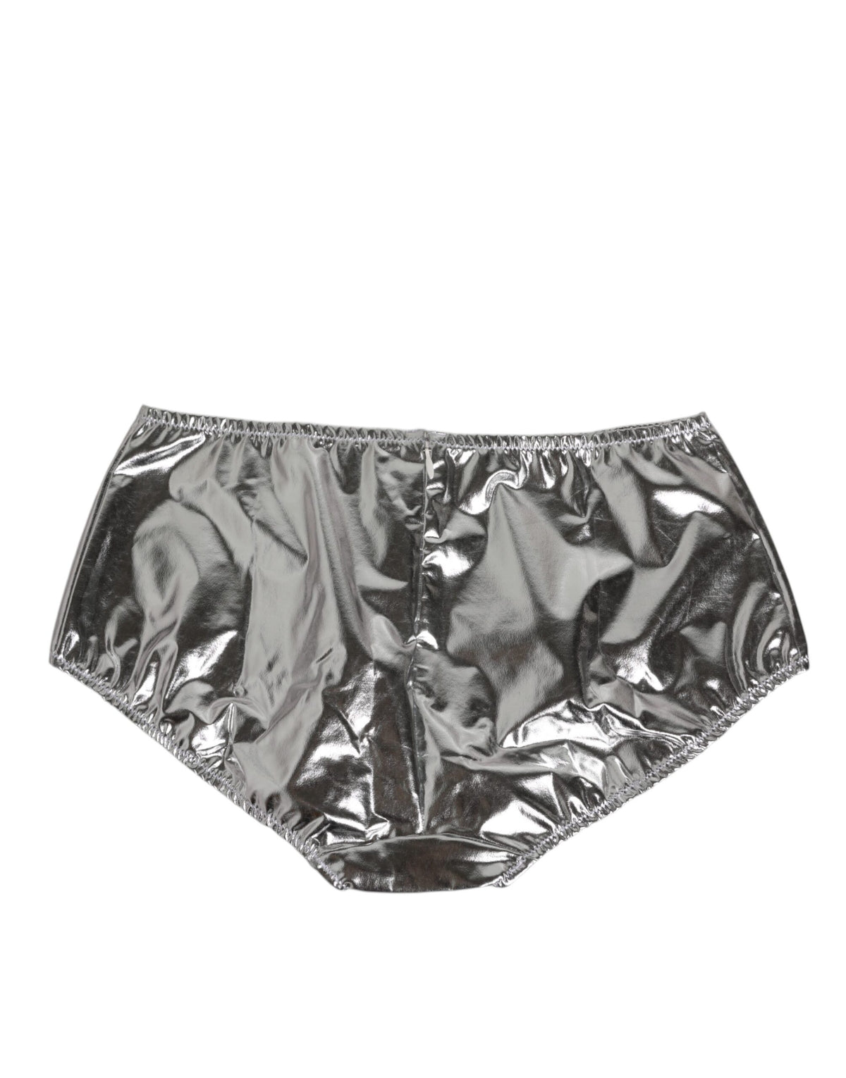 Dolce & Gabbana Silver Metallic High Waist Bikini Bottom