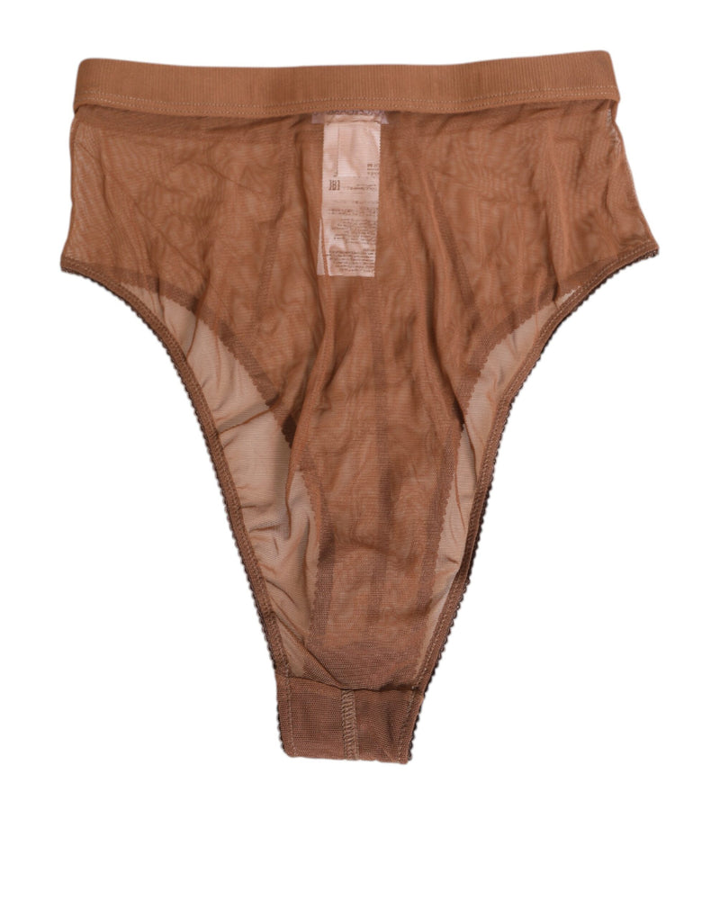 Dolce & Gabbana Brown Sheer Mesh High Waist Briefs