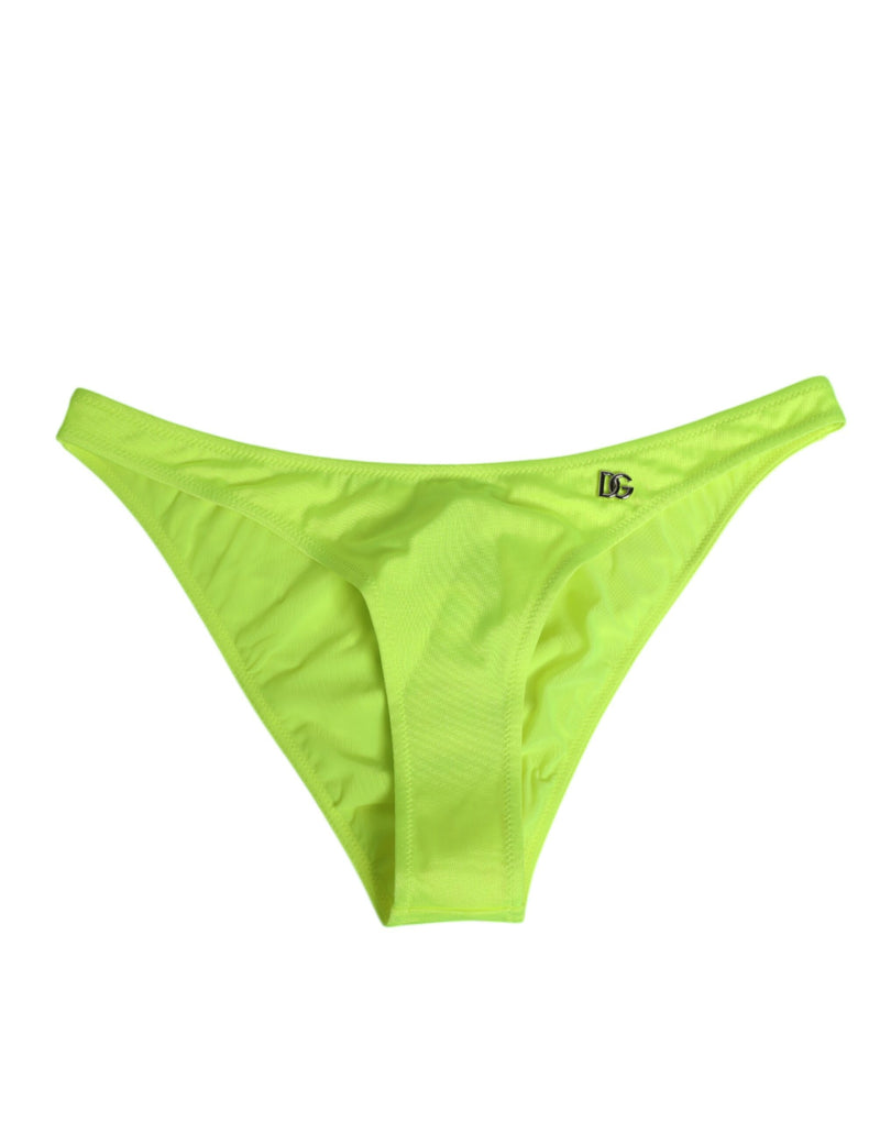 Dolce & Gabbana Neon Green DG Logo Swim Briefs for Women