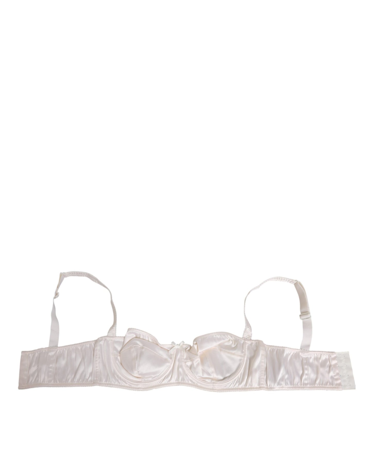 Soutien-gorge balconnet en satin de soie blanche Dolce & Gabbana