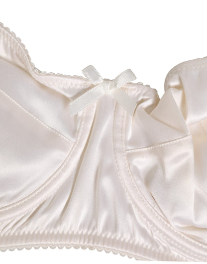 Soutien-gorge balconnet en satin de soie blanche Dolce & Gabbana