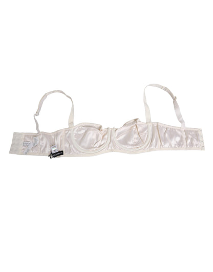 Soutien-gorge balconnet en satin de soie blanche Dolce & Gabbana
