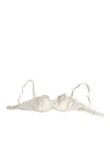 Dolce & Gabbana White Silk Satin Balconette Bra