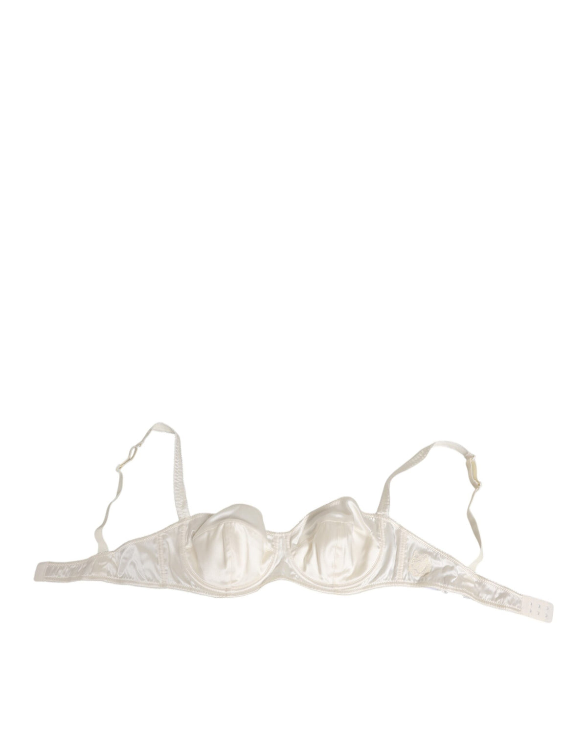 Dolce & Gabbana White Silk Satin Balconette Bra