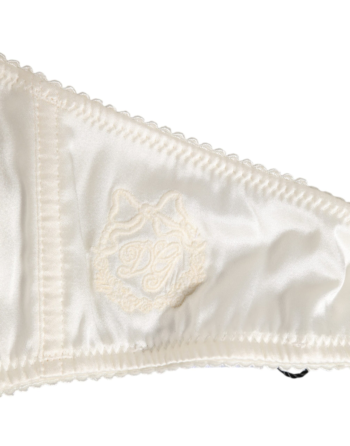 Dolce & Gabbana White Silk Satin Balconette Bra