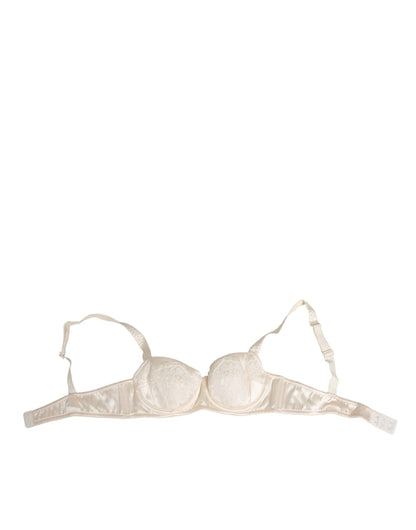 Dolce & Gabbana White Satin Lace Balconnet Lingerie Underwear