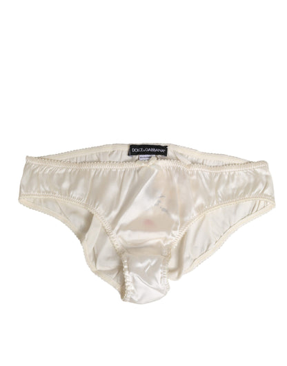 Culotte en satin de soie blanche Dolce & Gabbana, lingerie.