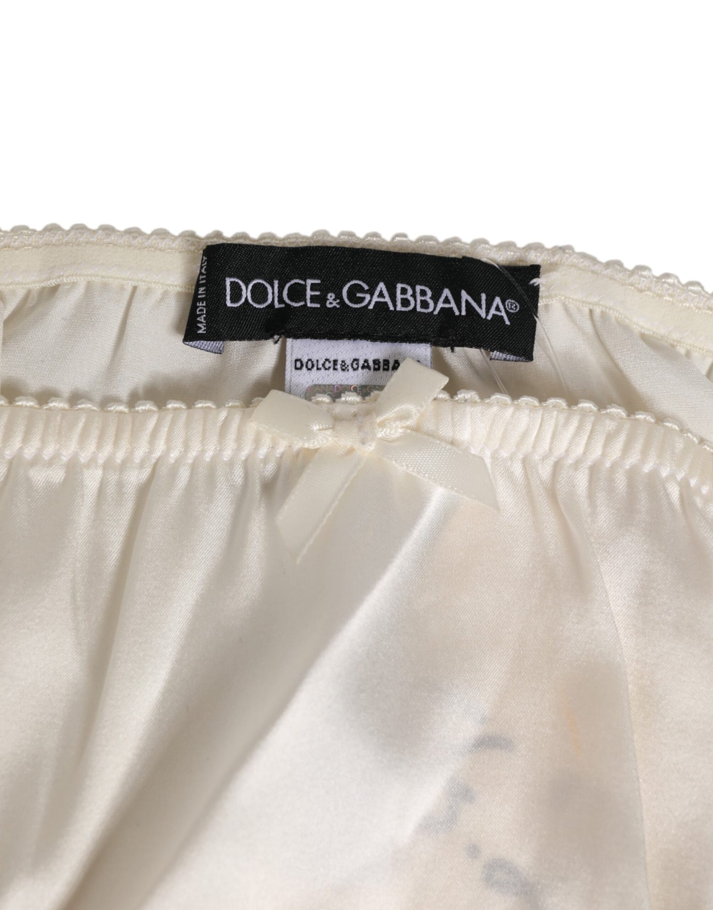 Culotte en satin de soie blanche Dolce & Gabbana, lingerie.