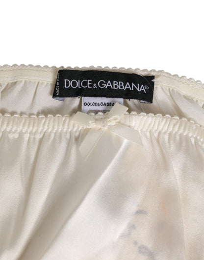 Culotte en satin de soie blanche Dolce & Gabbana, lingerie.
