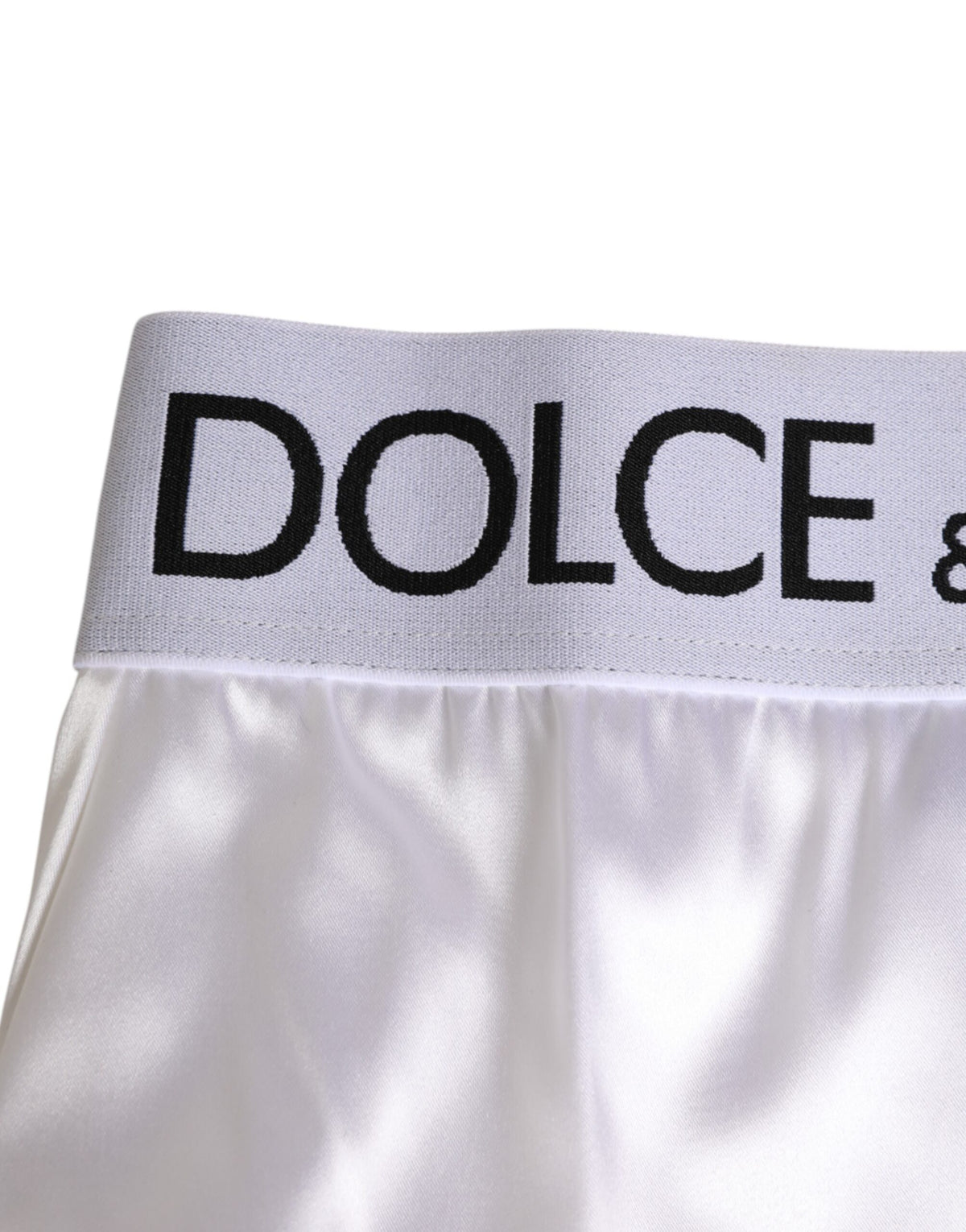 Dolce & Gabbana White Satin High-Waist Briefs for Women