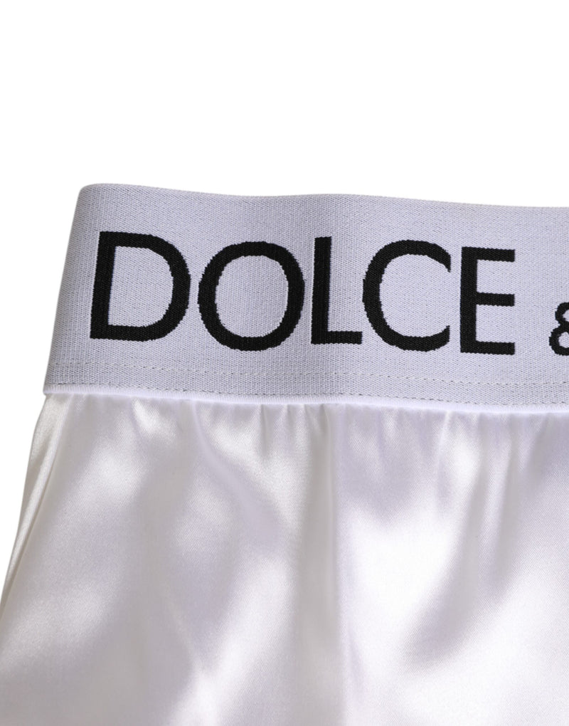 Dolce & Gabbana White Satin High-Waist Briefs for Women