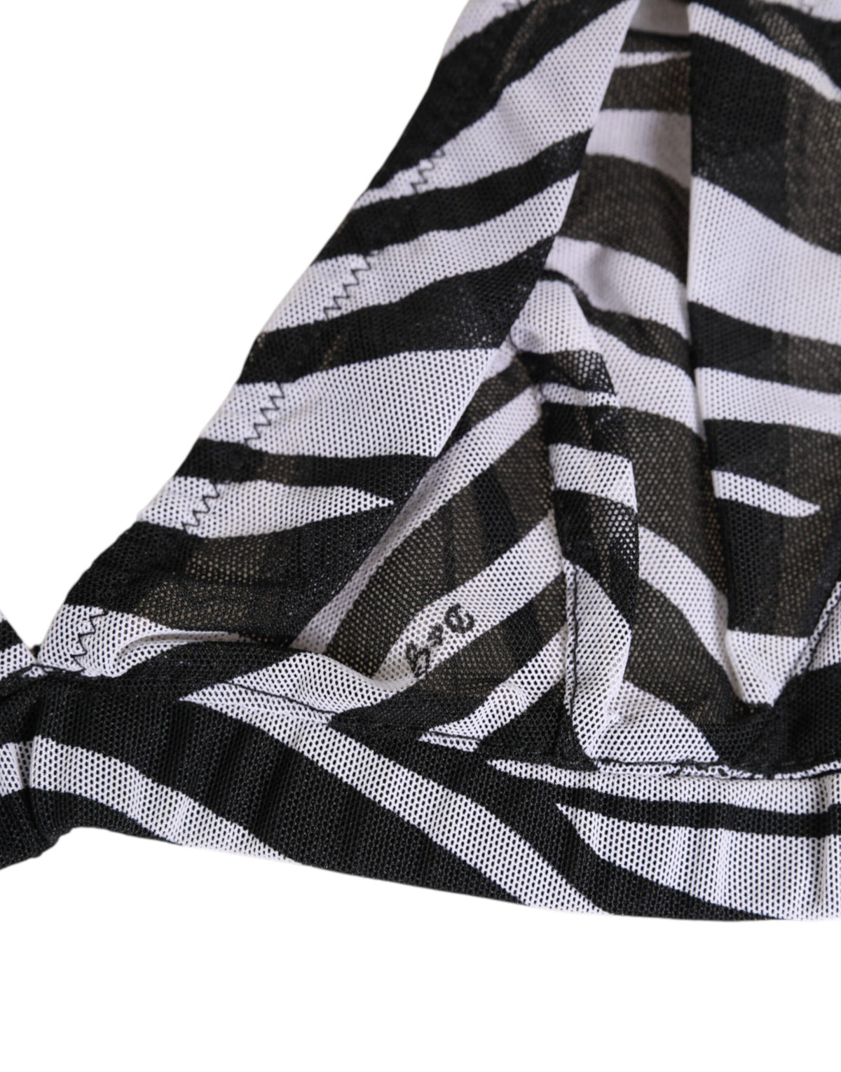 Dolce & Gabbana Black White Zebra Print Sheer Mesh Bralette