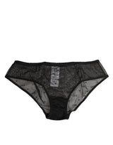 Dolce & Gabbana Black Sheer Mesh Lace Polka Dot Logo Underwear