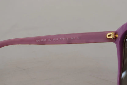 Lunettes de soleil Dolce & Gabbana DG4251, monture rectangulaire à cadre complet, couleur or rose.