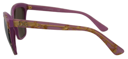 Lunettes de soleil Dolce & Gabbana DG4251, monture rectangulaire à cadre complet, couleur or rose.