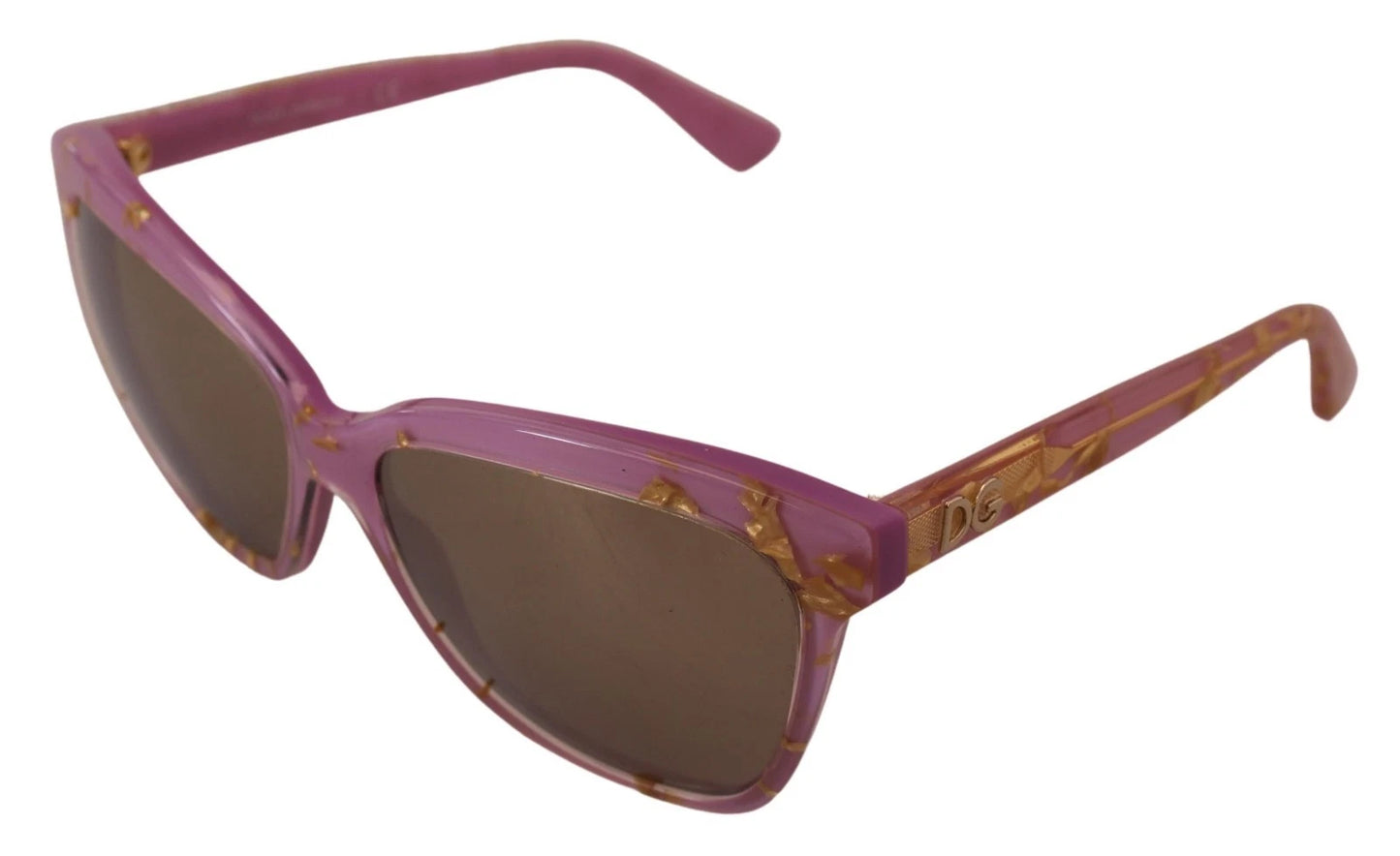 Lunettes de soleil Dolce & Gabbana DG4251, monture rectangulaire à cadre complet, couleur or rose.