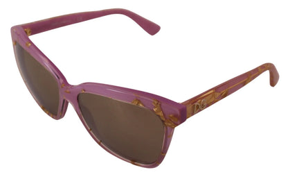 Lunettes de soleil Dolce & Gabbana DG4251, monture rectangulaire à cadre complet, couleur or rose.