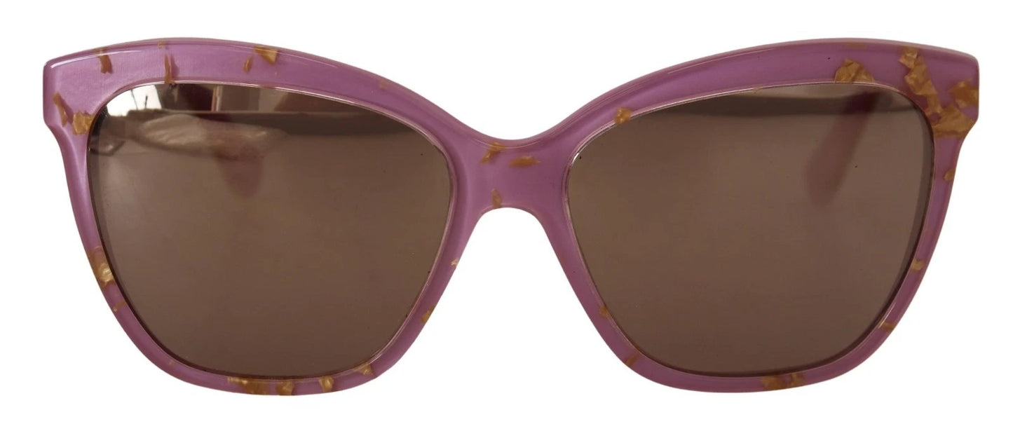 Lunettes de soleil Dolce & Gabbana DG4251, monture rectangulaire à cadre complet, couleur or rose.