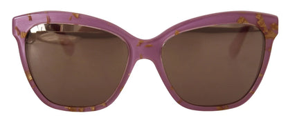 Lunettes de soleil Dolce & Gabbana DG4251, monture rectangulaire à cadre complet, couleur or rose.