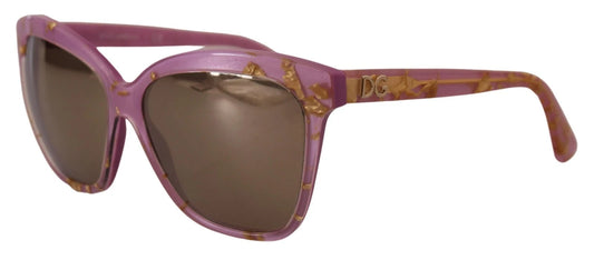 Lunettes de soleil Dolce & Gabbana DG4251, monture rectangulaire à cadre complet, couleur or rose.